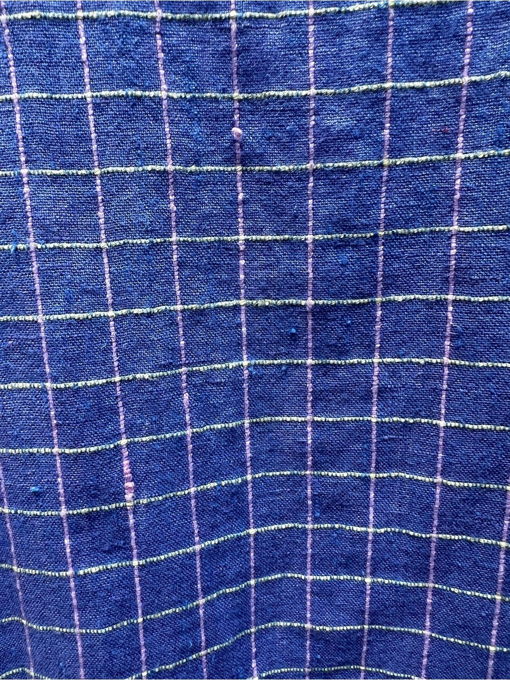 🌻FLAX Blue Check Linen Button Down Shirt Long Sleeve Women's Size Small - Picture 6 of 6